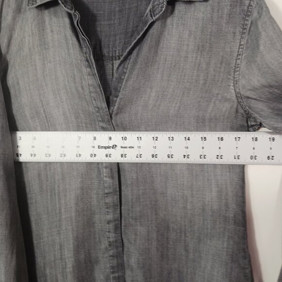 Cloth & Stone Anthropologie S Gray Chambray Button Down Front W Back Button Down - Picture 9 of 16